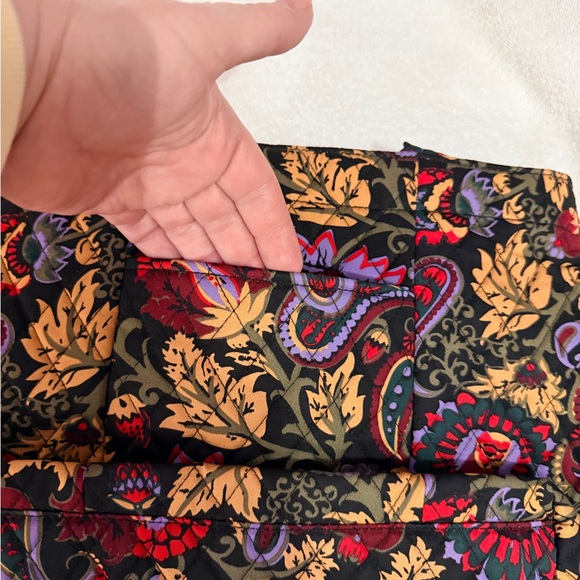 Vera Bradley SM Original Tote Floral Paisley Tote Bag in Black and Burgundy - Picture 8 of 9